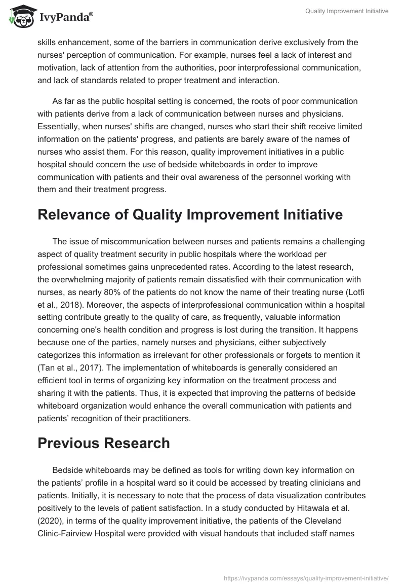 Quality Improvement Initiative. Page 2