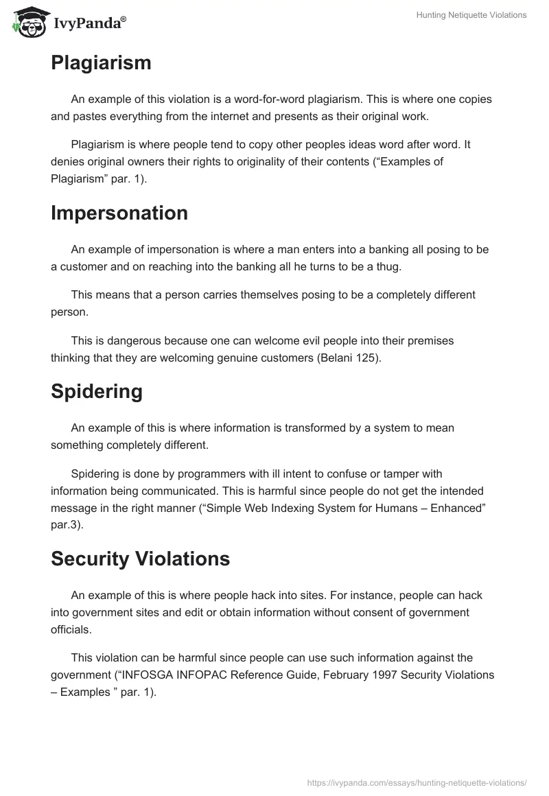 Hunting Netiquette Violations. Page 2