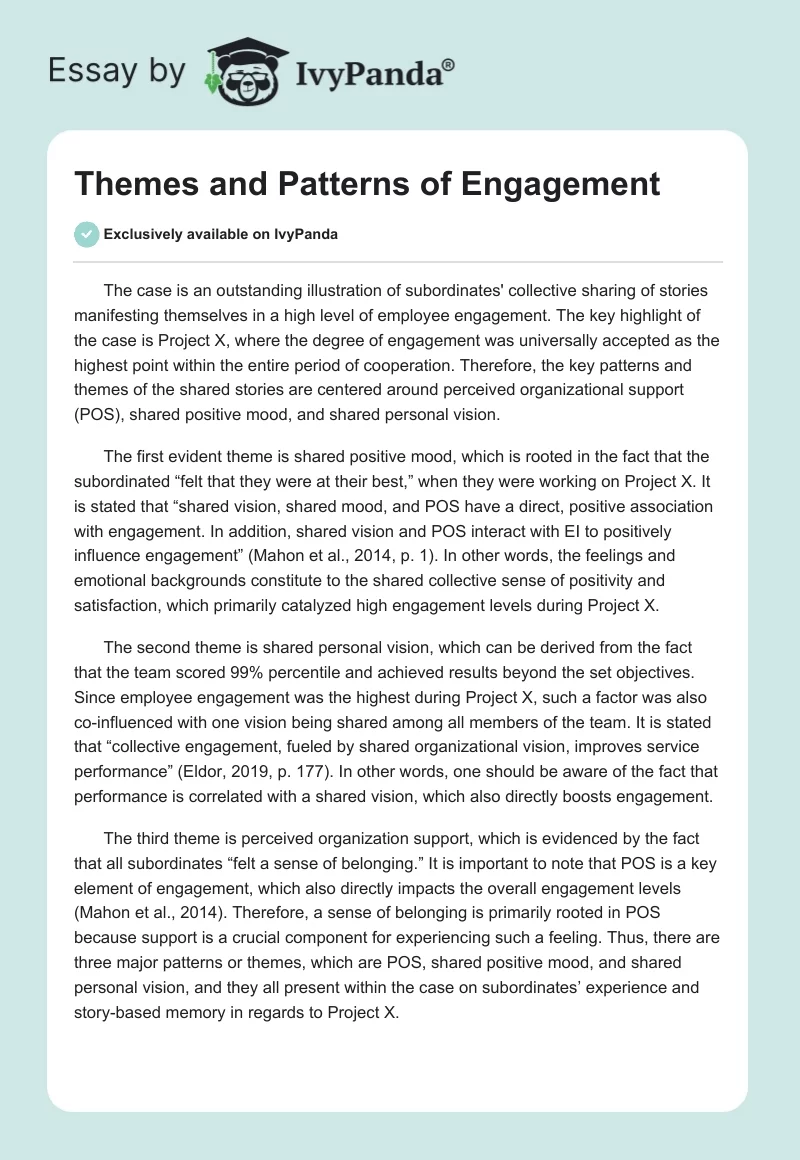Themes and Patterns of Engagement. Page 1