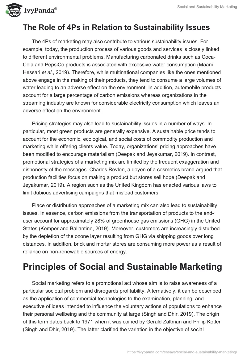 Social and Sustainability Marketing. Page 2