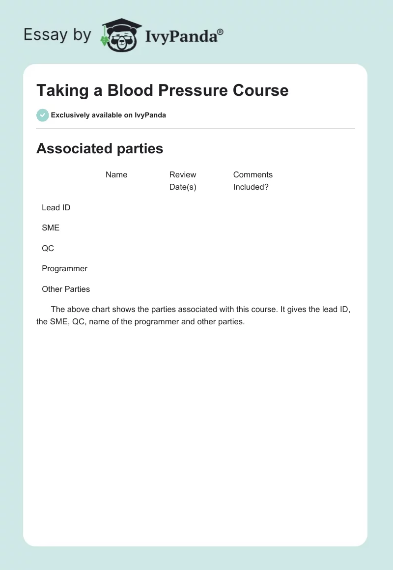 Taking a Blood Pressure Course. Page 1