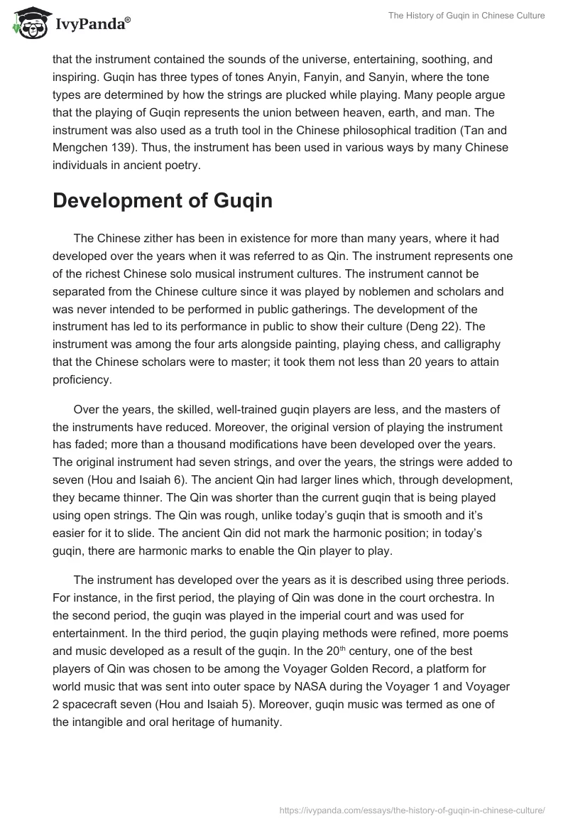 The History of Guqin in Chinese Culture. Page 2