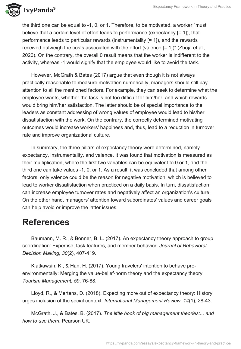 Expectancy Framework in Theory and Practice. Page 2