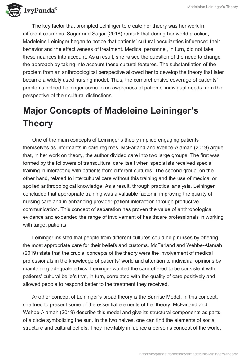Madeleine Leininger’s Theory. Page 2