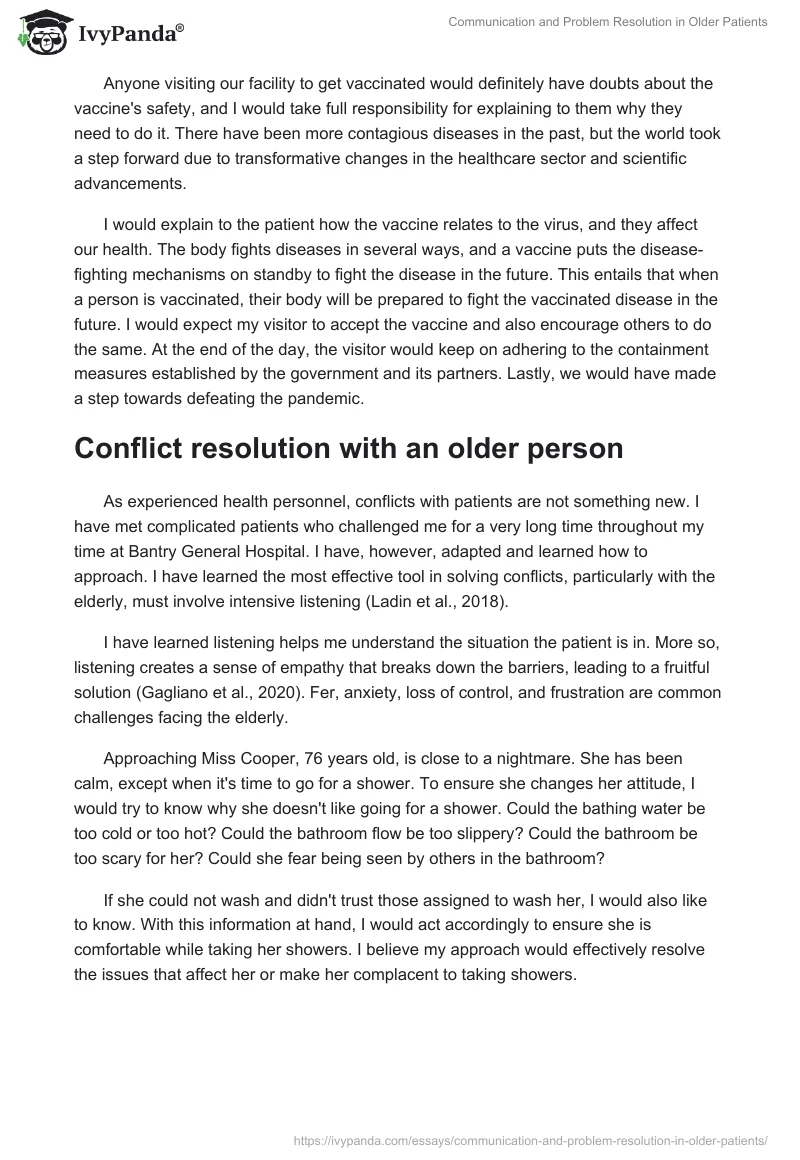 Communication and Problem Resolution in Older Patients. Page 2