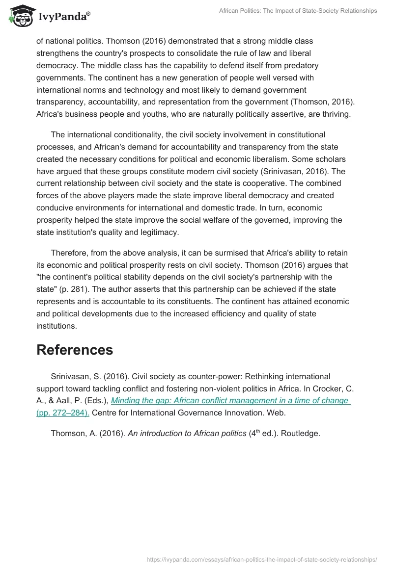 African Politics: The Impact of State-Society Relationships. Page 4
