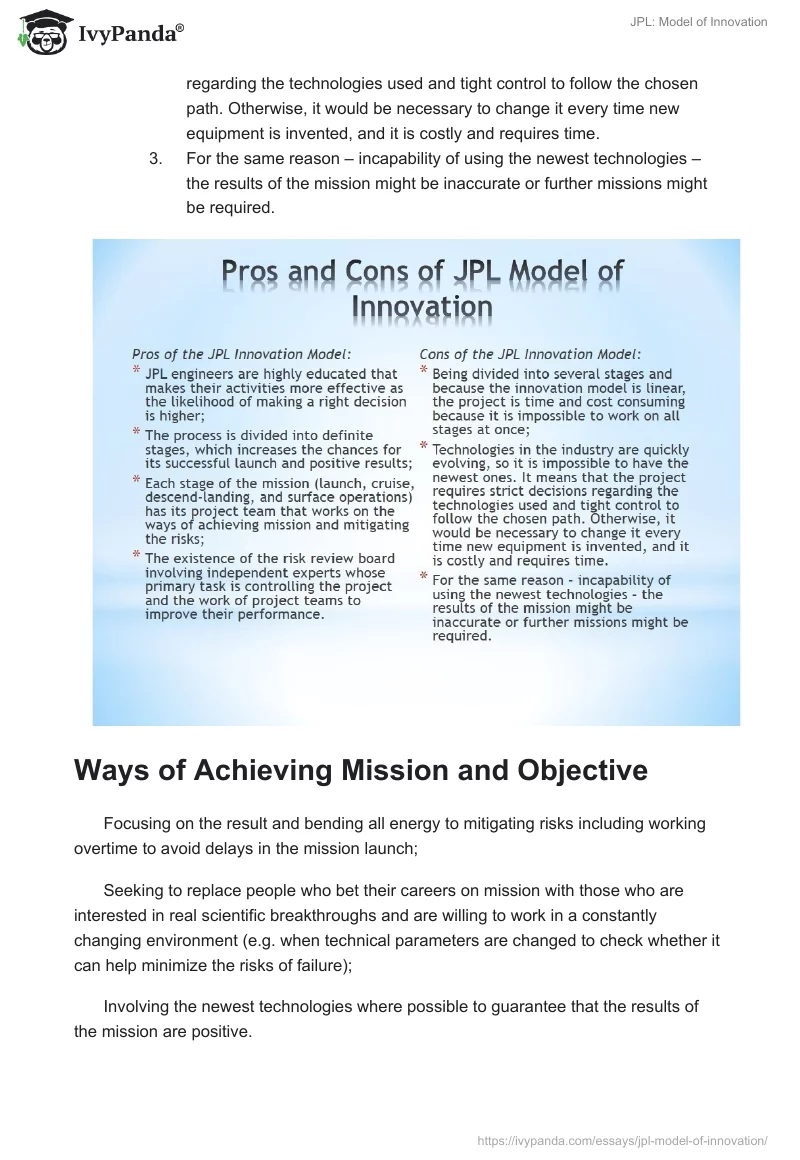 JPL: Model of Innovation. Page 3