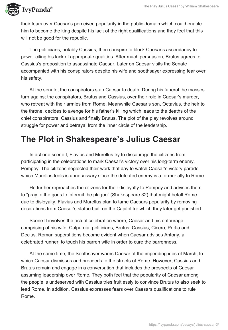 The Play "Julius Caesar" by William Shakespeare. Page 2