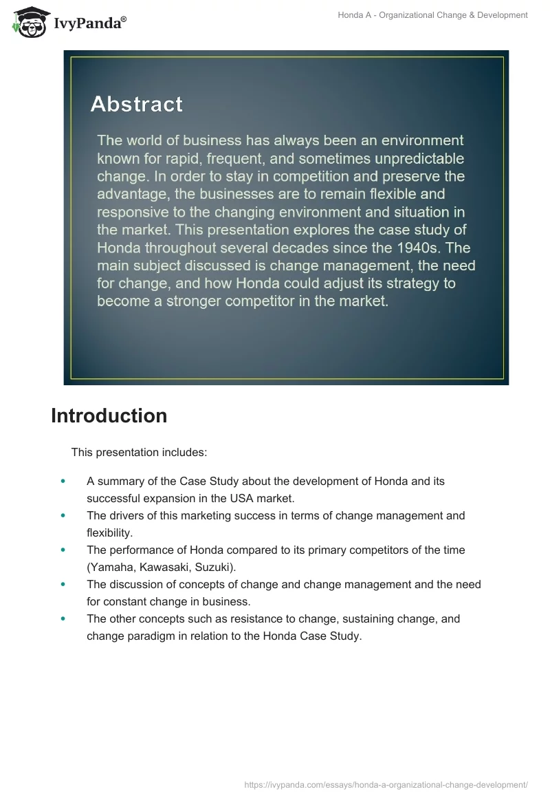 Honda A - Organizational Change & Development. Page 2