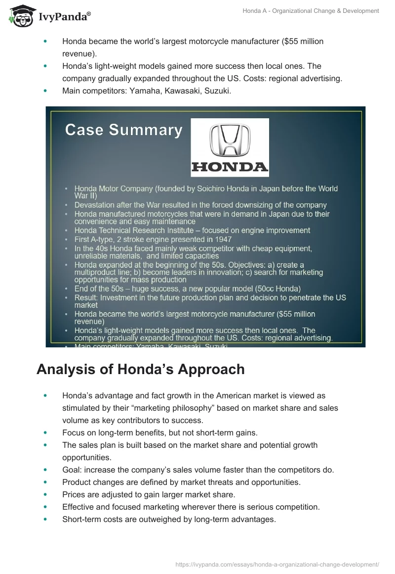 Honda A - Organizational Change & Development. Page 4