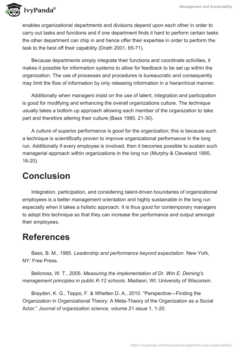 Management and Sustainability. Page 3