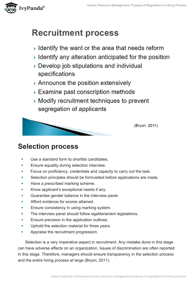 Human Resource Management: Purpose of Regulations in Hiring Process. Page 5