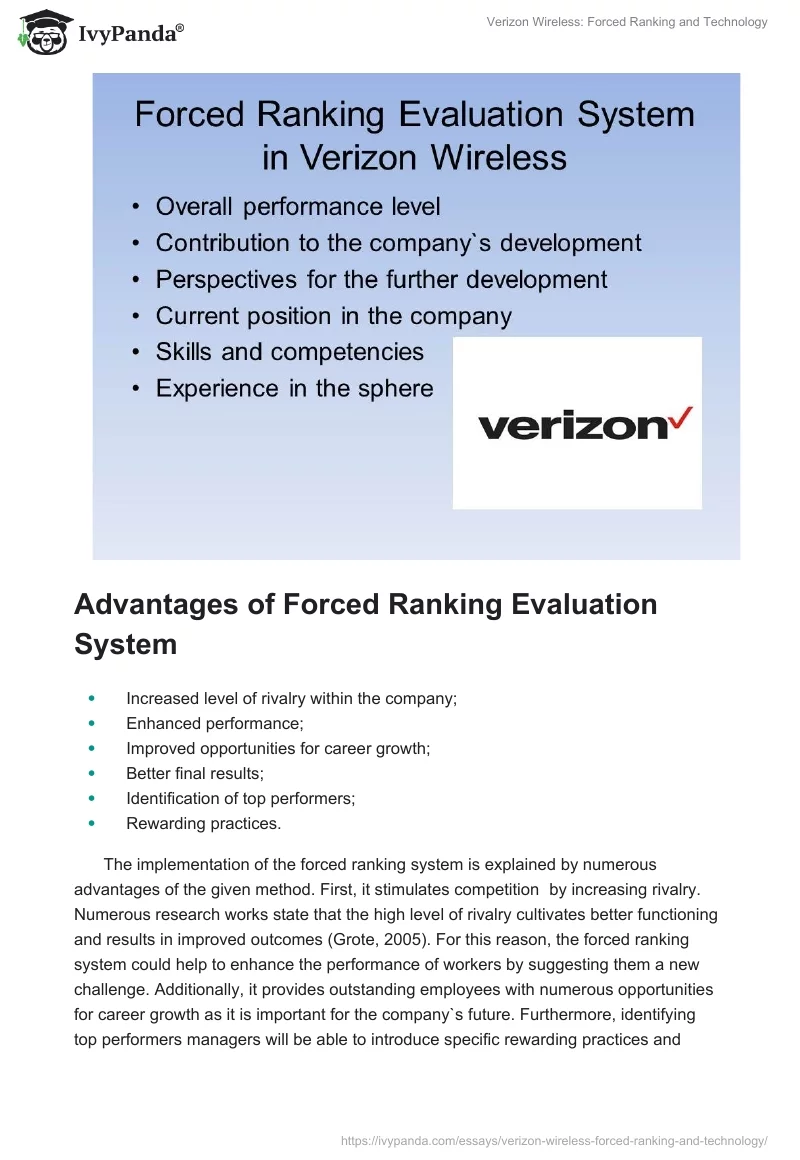 Verizon Wireless: Forced Ranking and Technology. Page 3