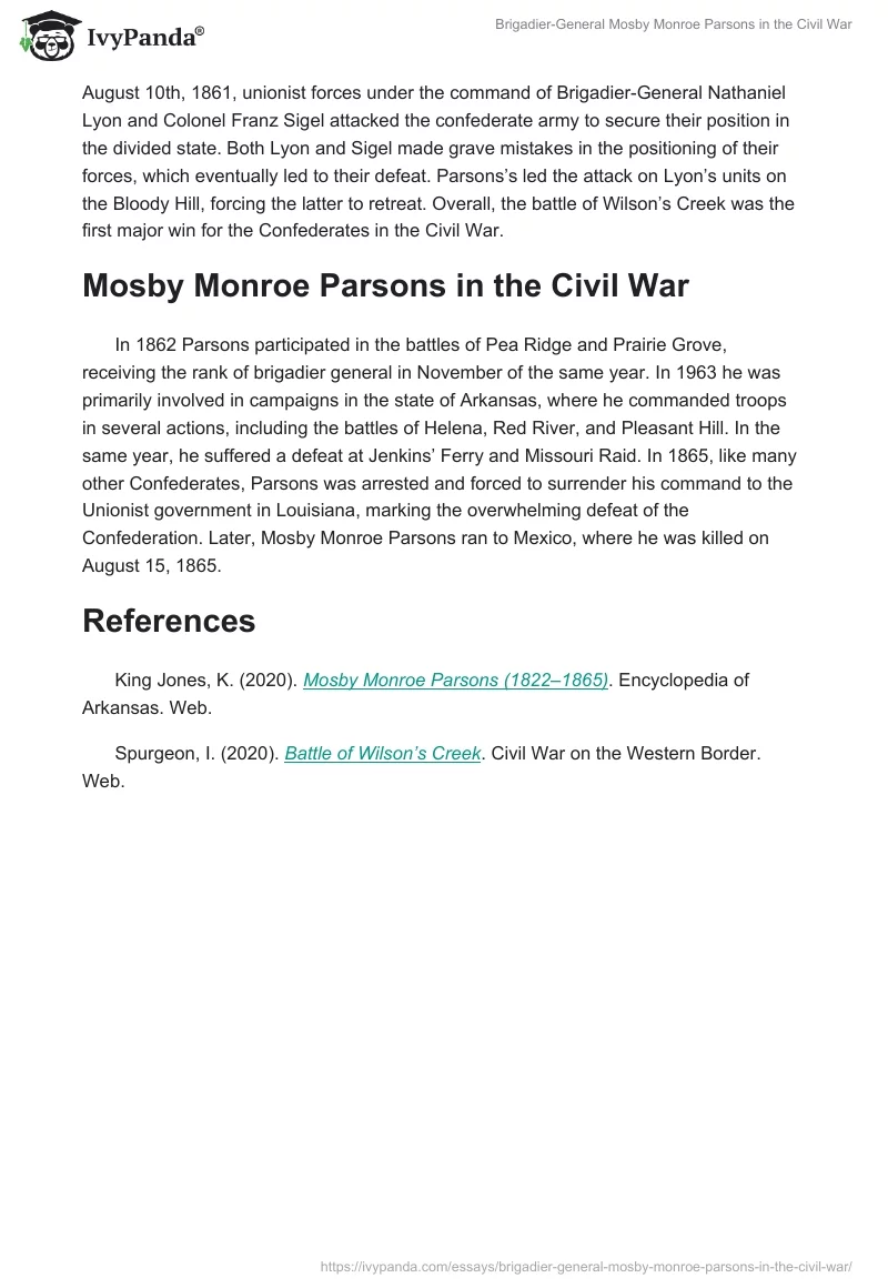 Brigadier-General Mosby Monroe Parsons in the Civil War. Page 2