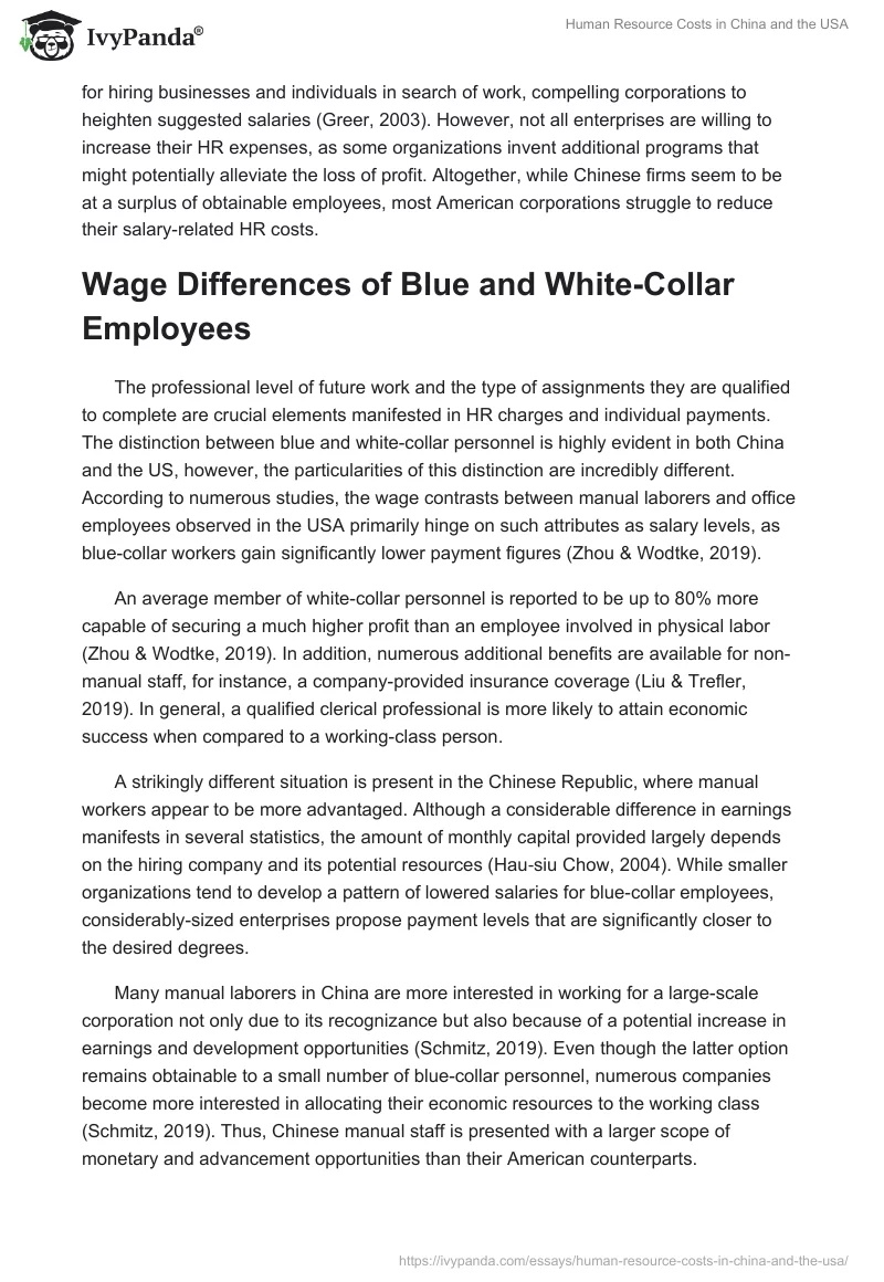 Human Resource Costs in China and the USA. Page 4