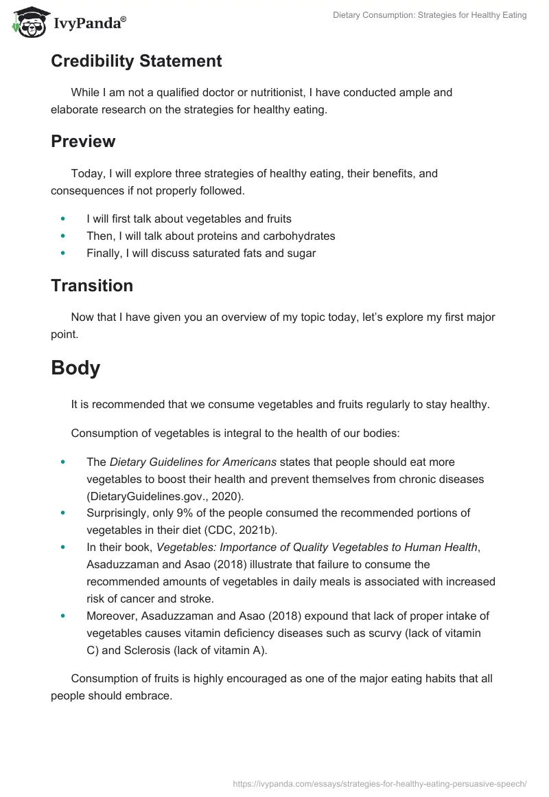 Dietary Consumption: Strategies for Healthy Eating. Page 2