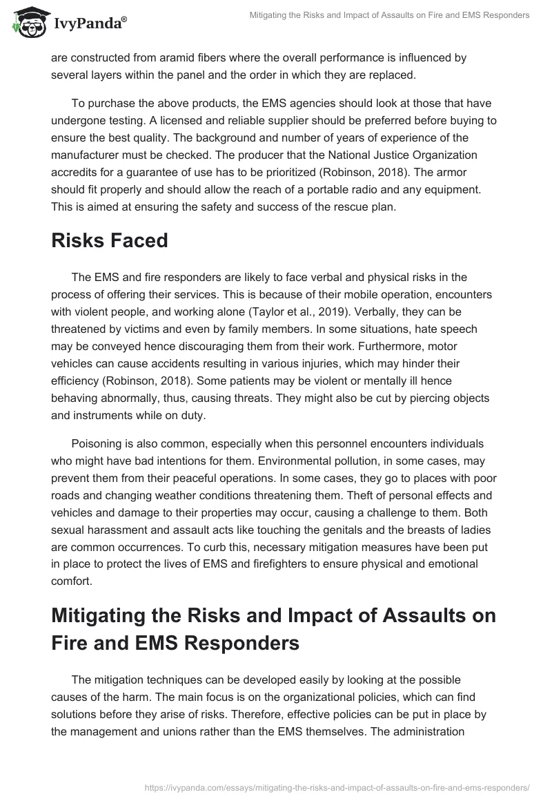 Mitigating the Risks and Impact of Assaults on Fire and EMS Responders. Page 2