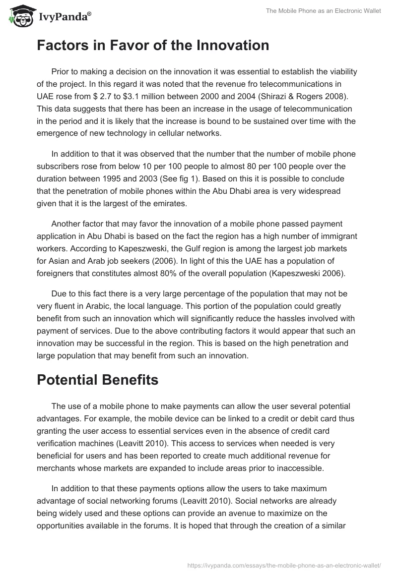 The Mobile Phone as an Electronic Wallet. Page 2