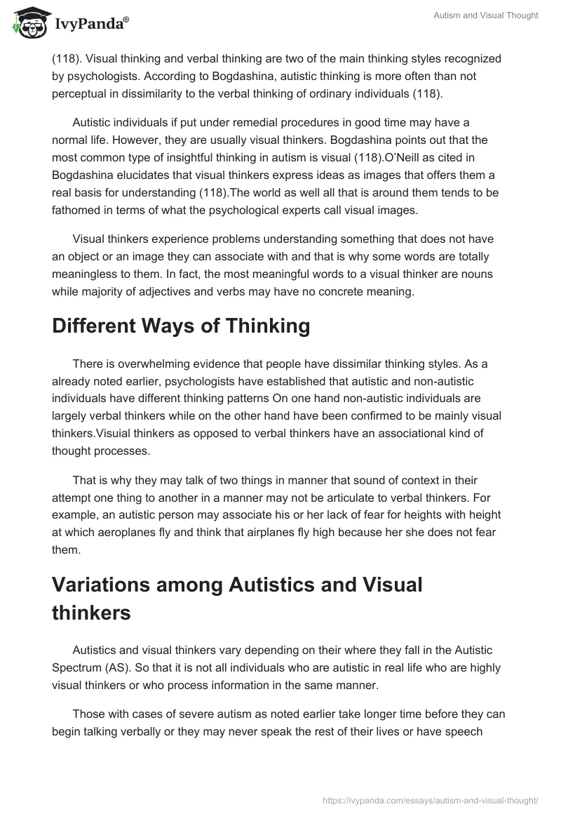 Autism and Visual Thought. Page 2