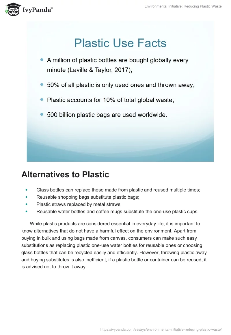 Environmental Initiative: Reducing Plastic Waste. Page 3