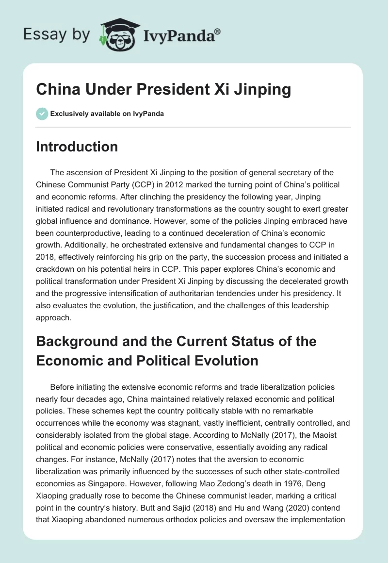 China Under President Xi Jinping. Page 1