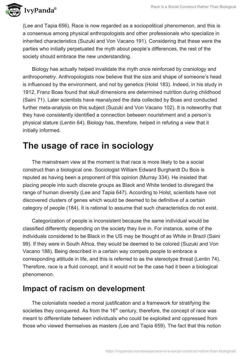 Race Is a Social Construct Rather Than Biological. Page 2