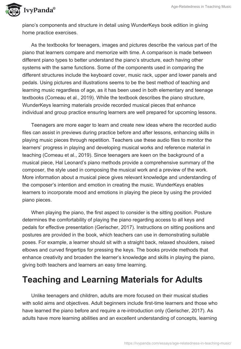 Age-Relatedness in Teaching Music. Page 3