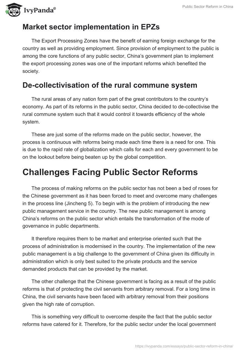 Public Sector Reform in China. Page 4