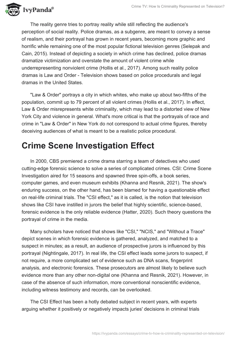 Crime TV: How Is Criminality Represented on Television?. Page 4