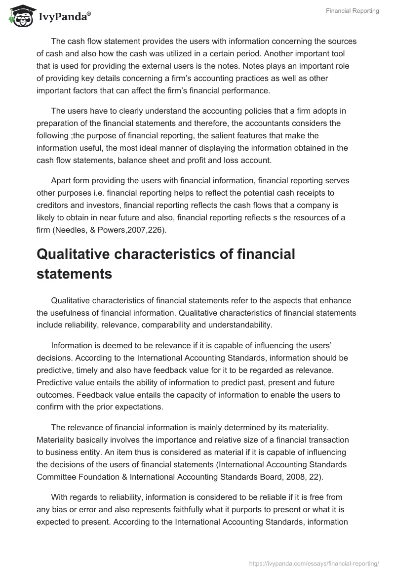 Financial Reporting. Page 3