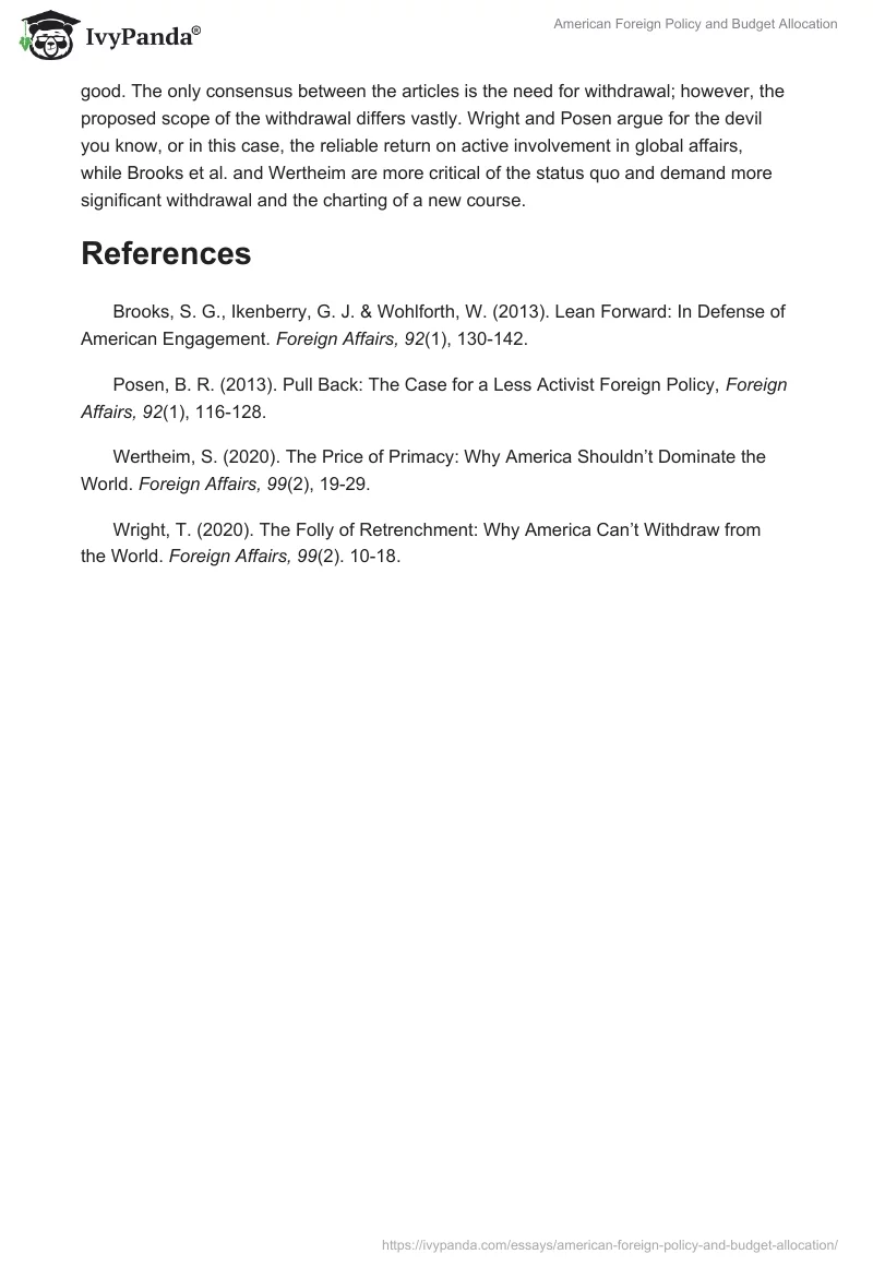 American Foreign Policy and Budget Allocation. Page 3
