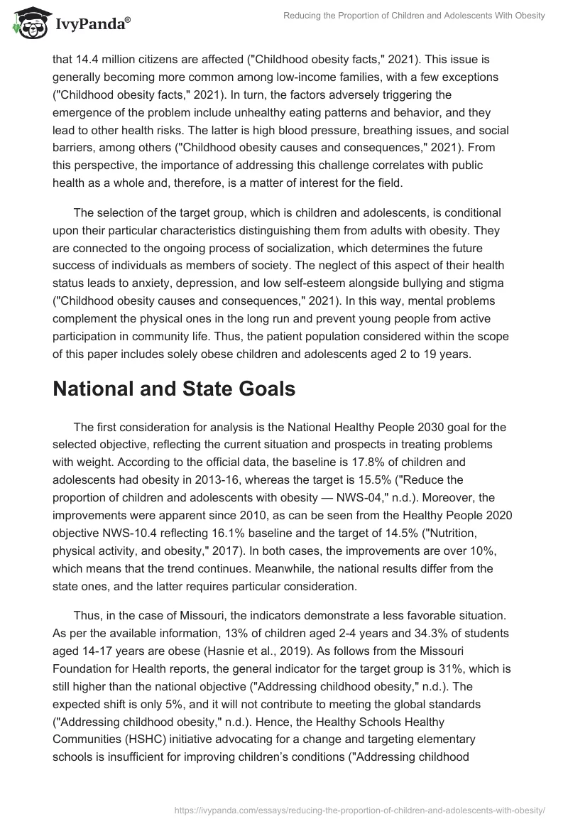 Reducing the Proportion of Children and Adolescents With Obesity. Page 2