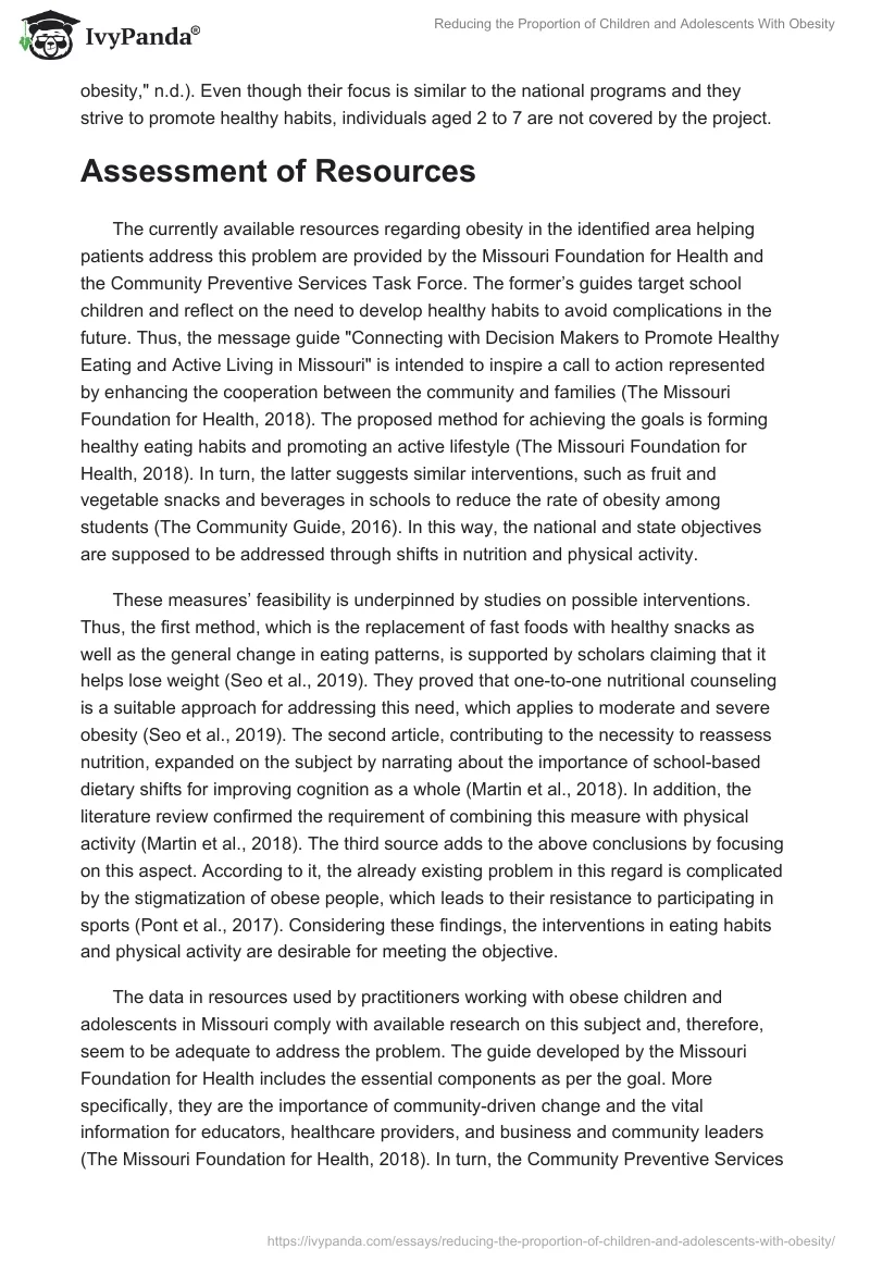 Reducing the Proportion of Children and Adolescents With Obesity. Page 3