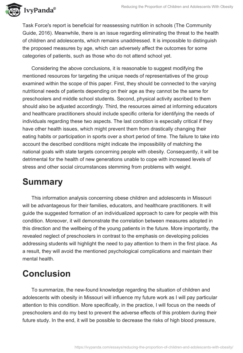 Reducing the Proportion of Children and Adolescents With Obesity. Page 4