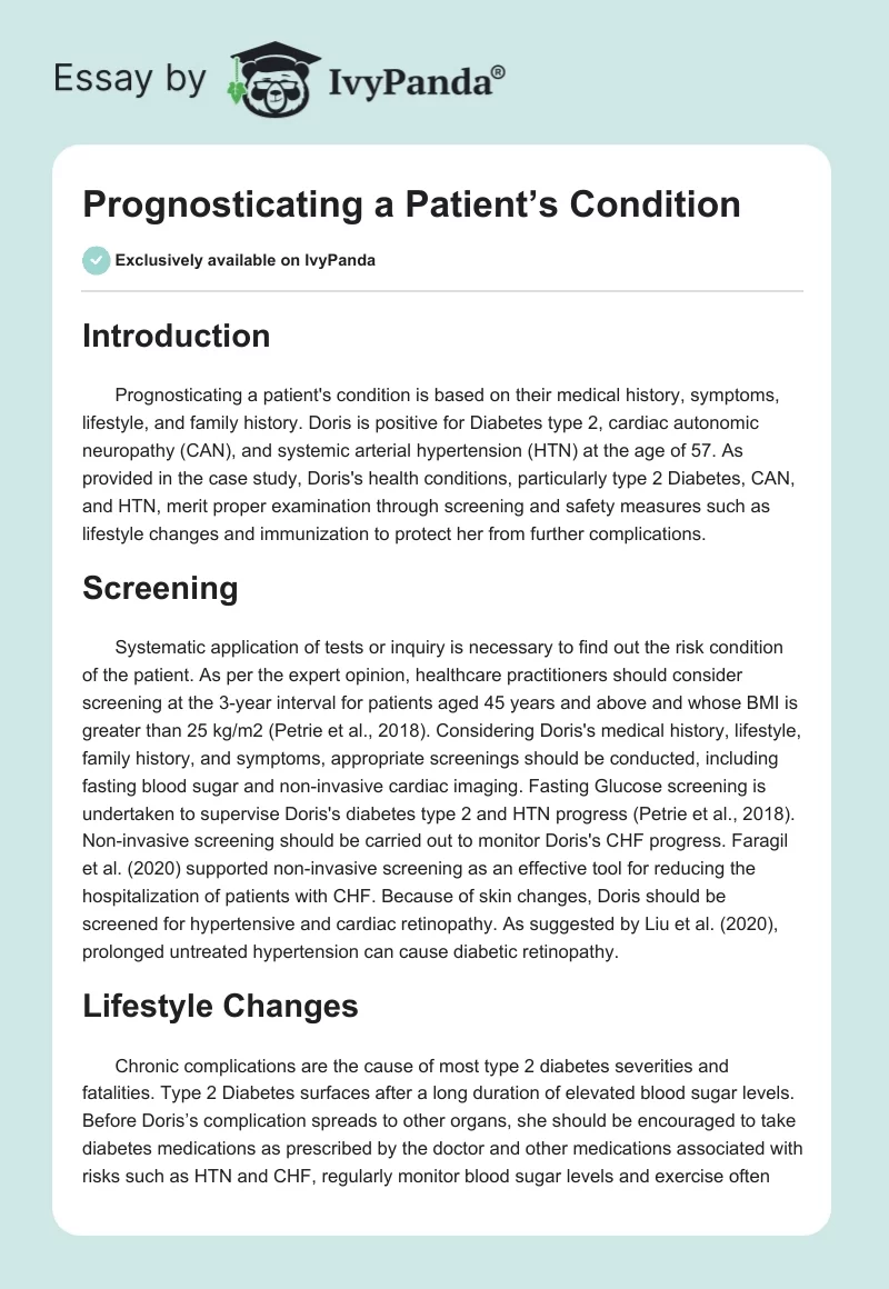 Prognosticating a Patient’s Condition. Page 1