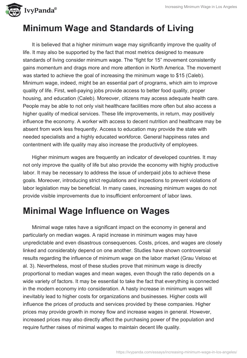 Increasing Minimum Wage in Los Angeles. Page 2
