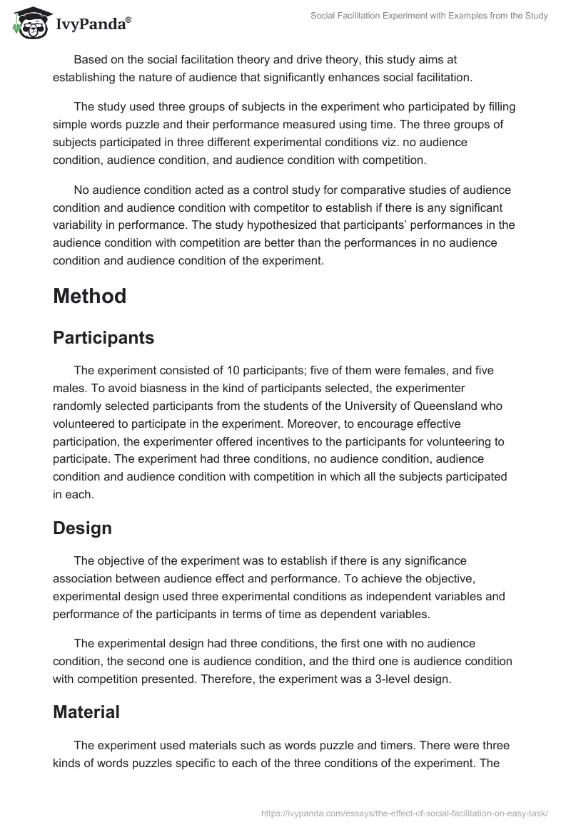 Social Facilitation Experiment with Examples from the Study. Page 3