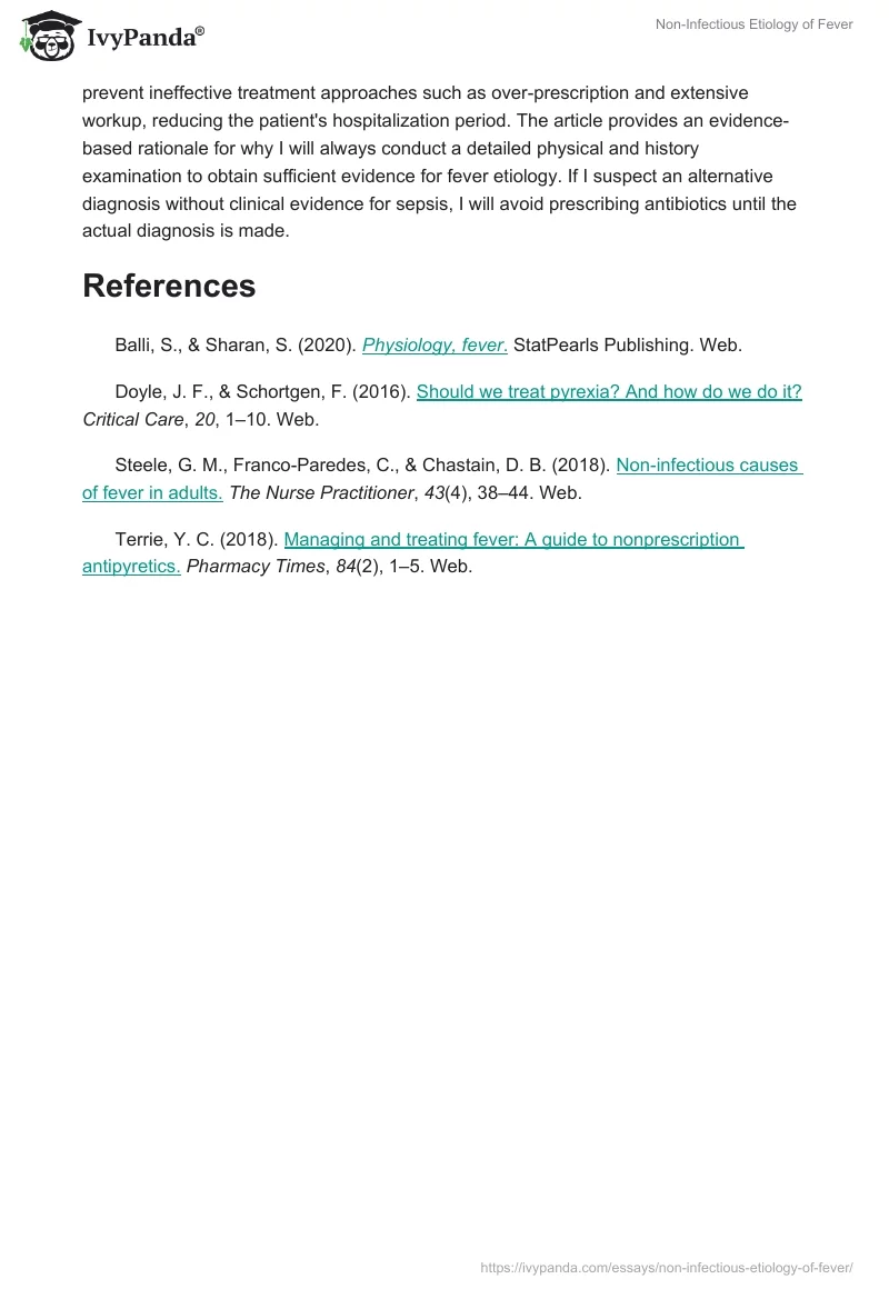 Non-Infectious Etiology of Fever. Page 5