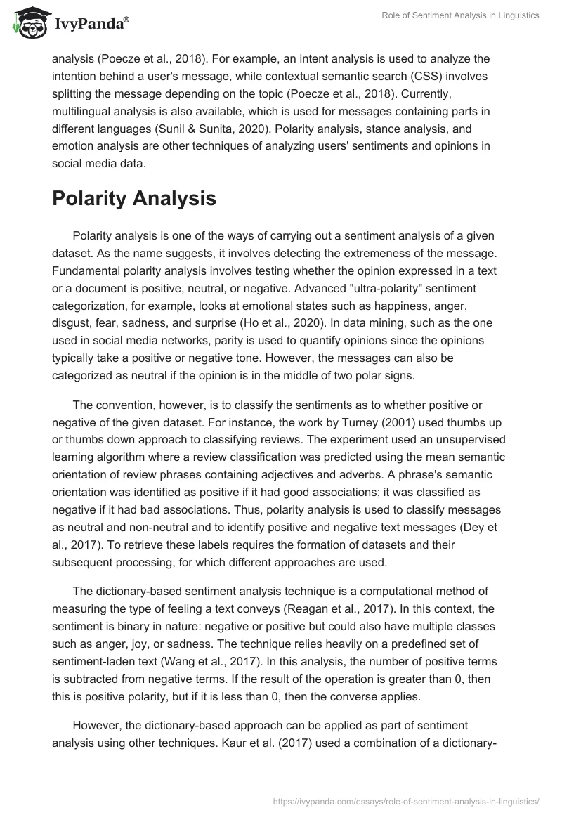 Role of Sentiment Analysis in Linguistics. Page 2