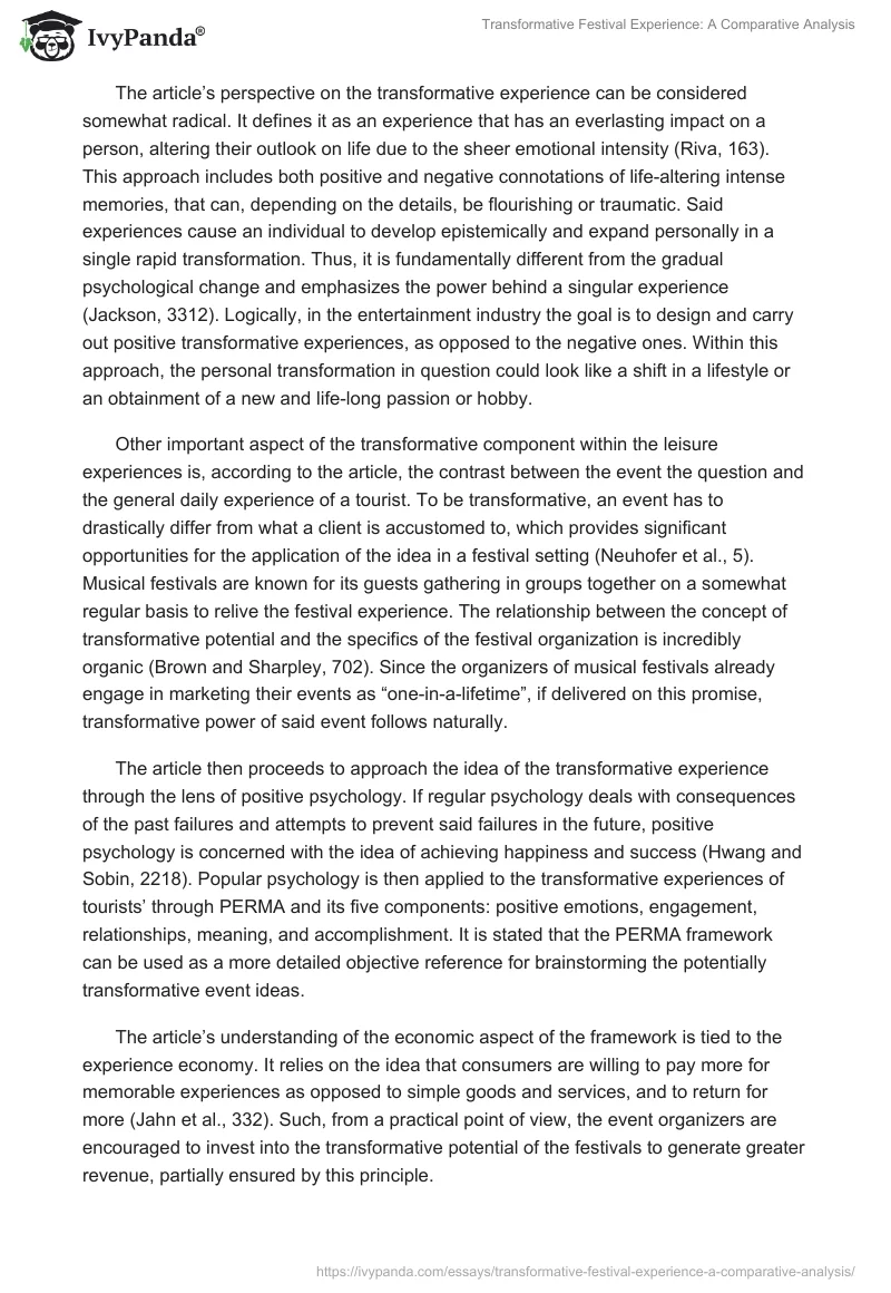 Transformative Festival Experience: A Comparative Analysis. Page 2