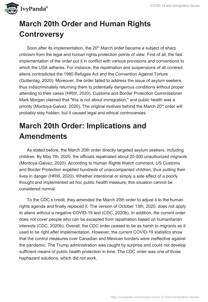 COVID-19 and Immigration Issues. Page 2