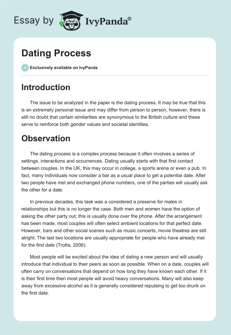 Dating Process. Page 1