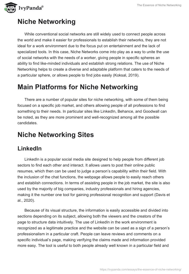 The Essence of Niche Networking. Page 2