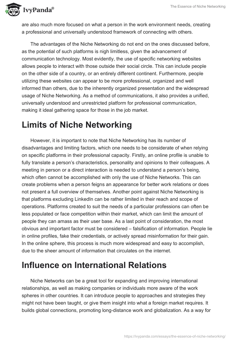 The Essence of Niche Networking. Page 4