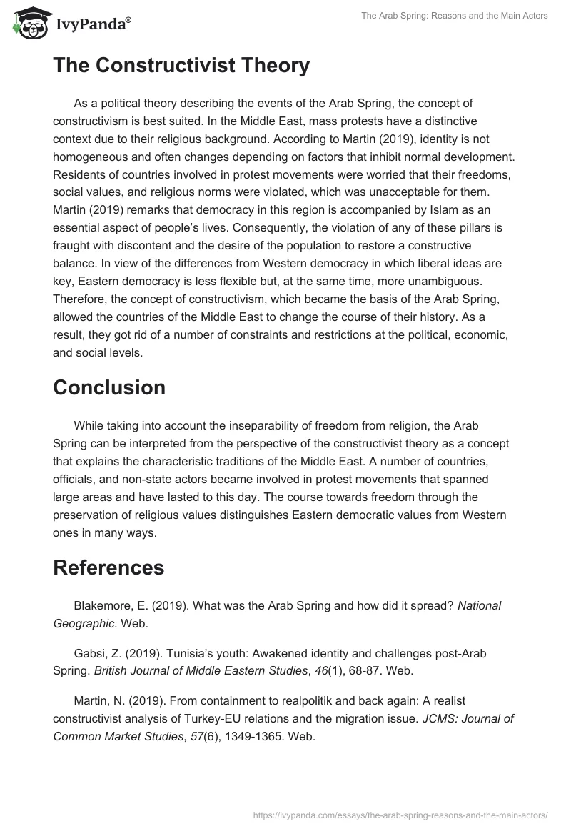 The Arab Spring: Reasons and the Main Actors. Page 2