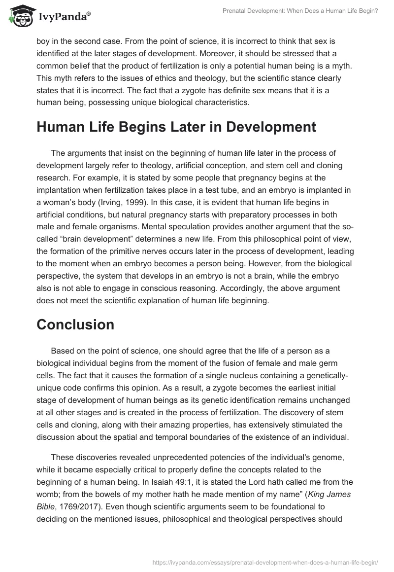 Prenatal Development: When Does a Human Life Begin?. Page 2