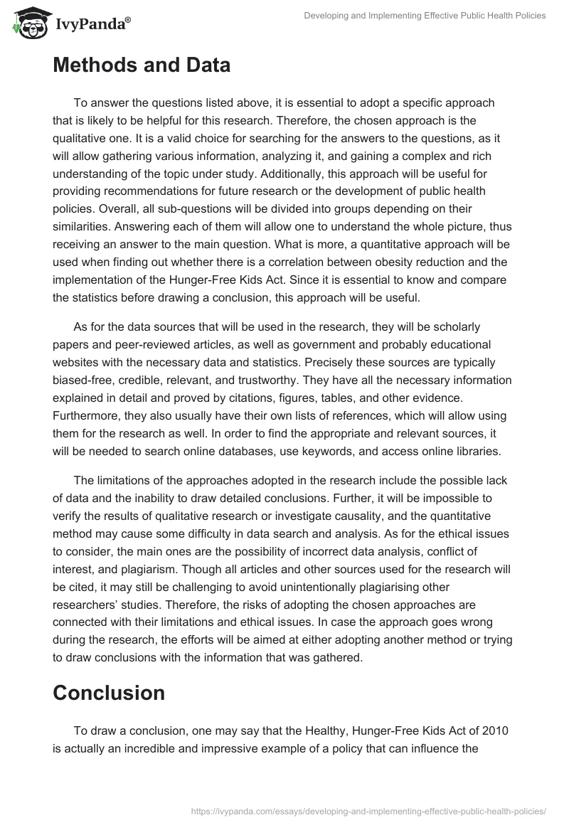 Developing and Implementing Effective Public Health Policies. Page 5