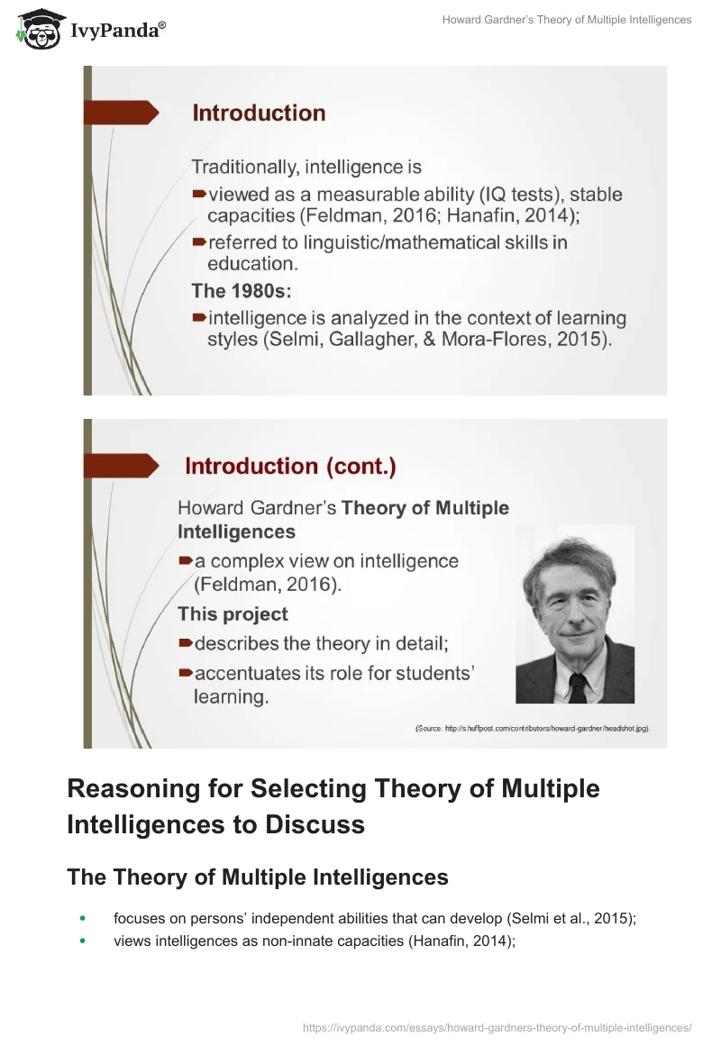 Howard Gardner’s Theory of Multiple Intelligences. Page 3