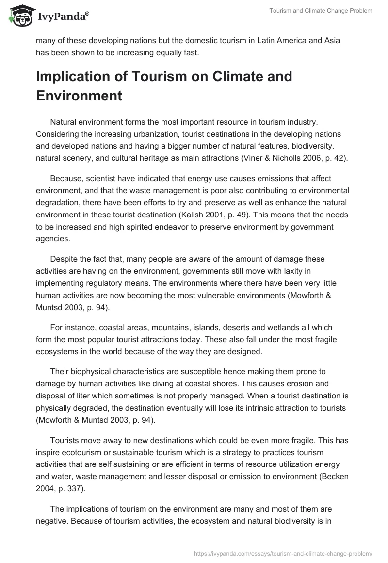 Tourism and Climate Change Problem. Page 2