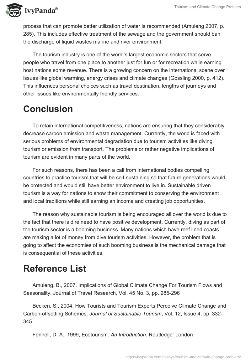 Tourism and Climate Change Problem. Page 5